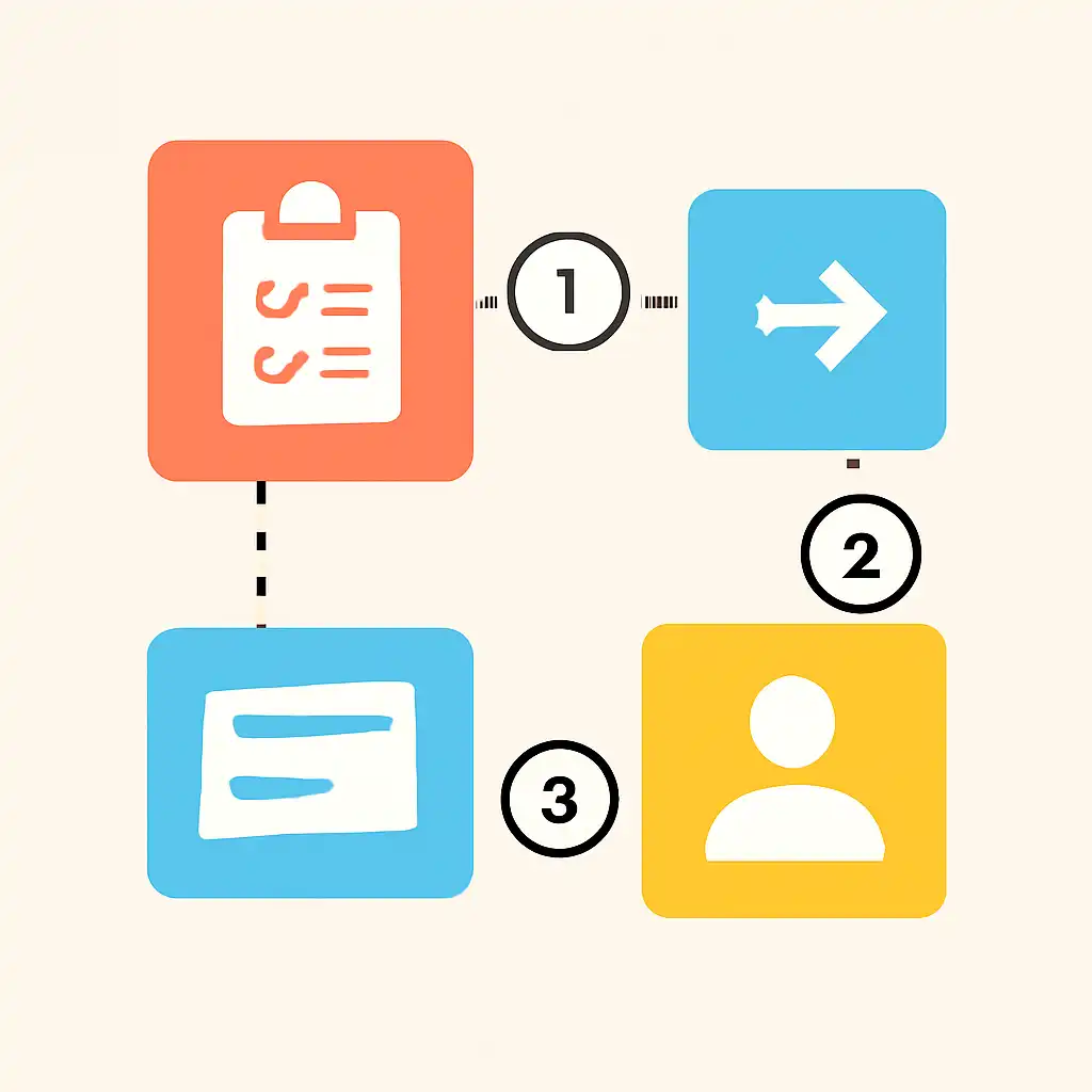 Annotated step diagram: basic rules process with numbered callouts, Shri Ganesh
