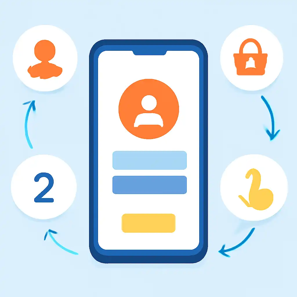 Annotated step diagram: your first session process with numbered callouts, Shri Ganesh