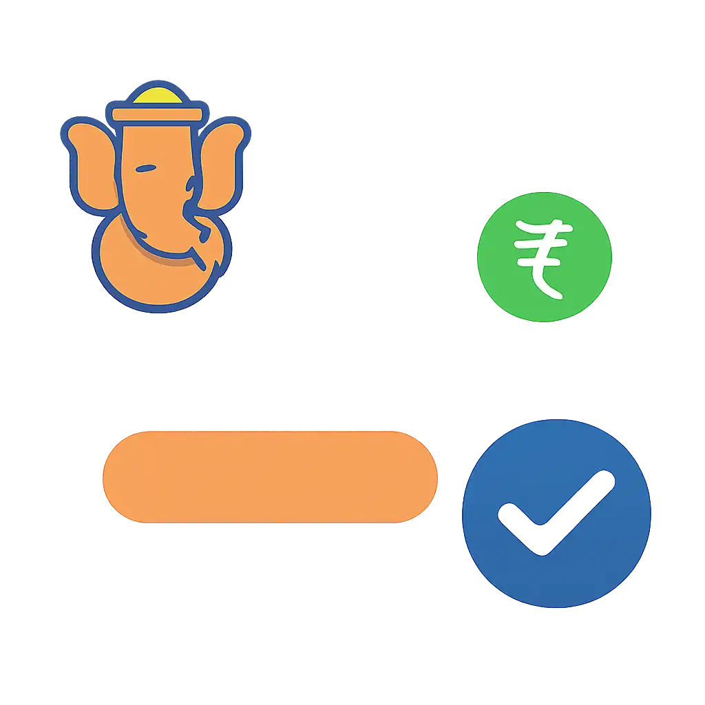 Close-up of button or form field for making a first deposit, Shri Ganesh