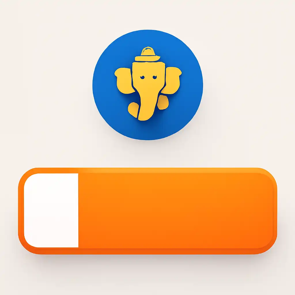 Close-up of button or form field for round flow, Shri Ganesh