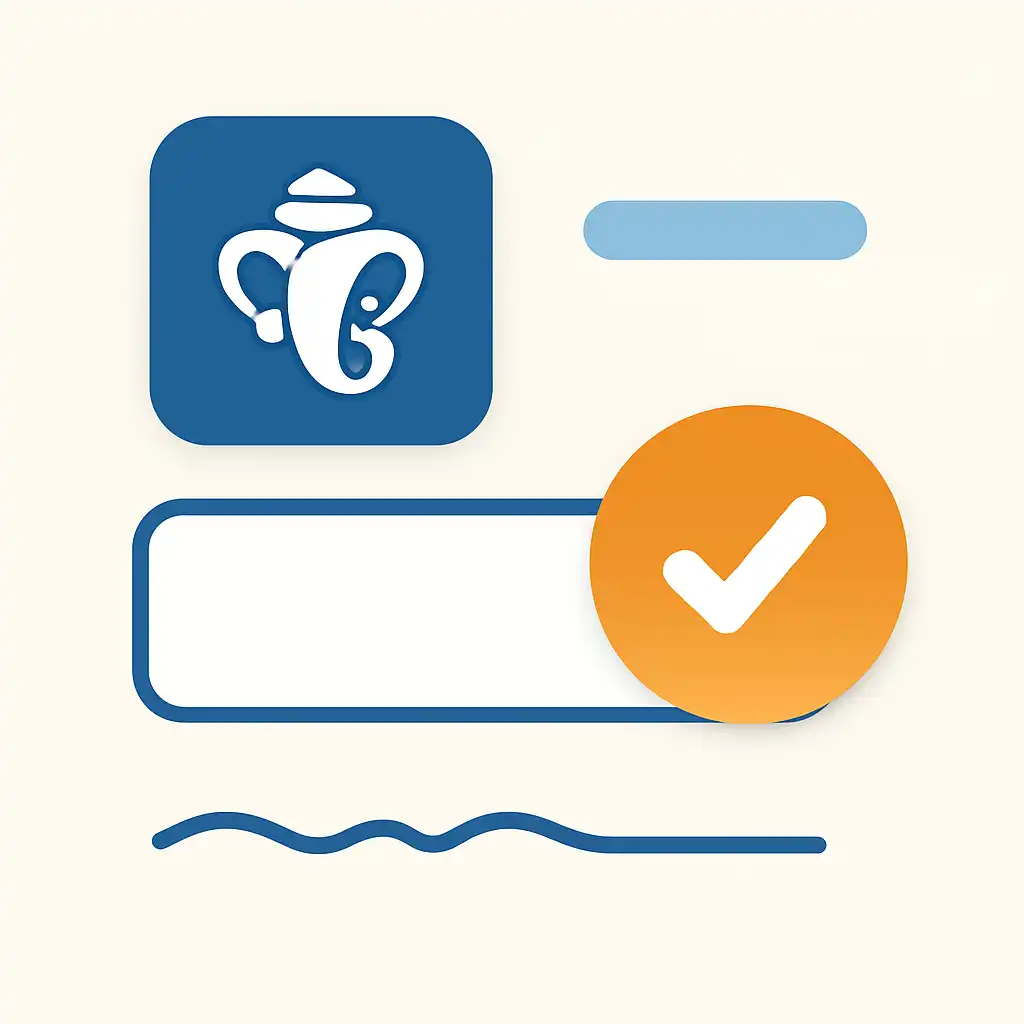Close-up of button or form field for checking results, Shri Ganesh